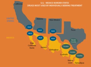Map of the US-Mexico border