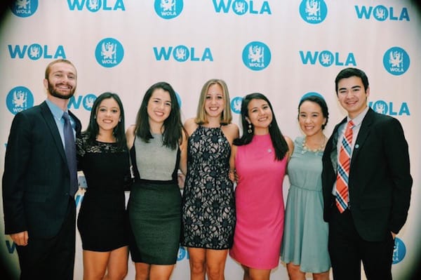 Sarahi Rojo (second from right) at the WOLA Human Rights Award Ceremony