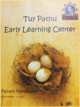 Cover of Tuy Pathu Learning Center parent handbook